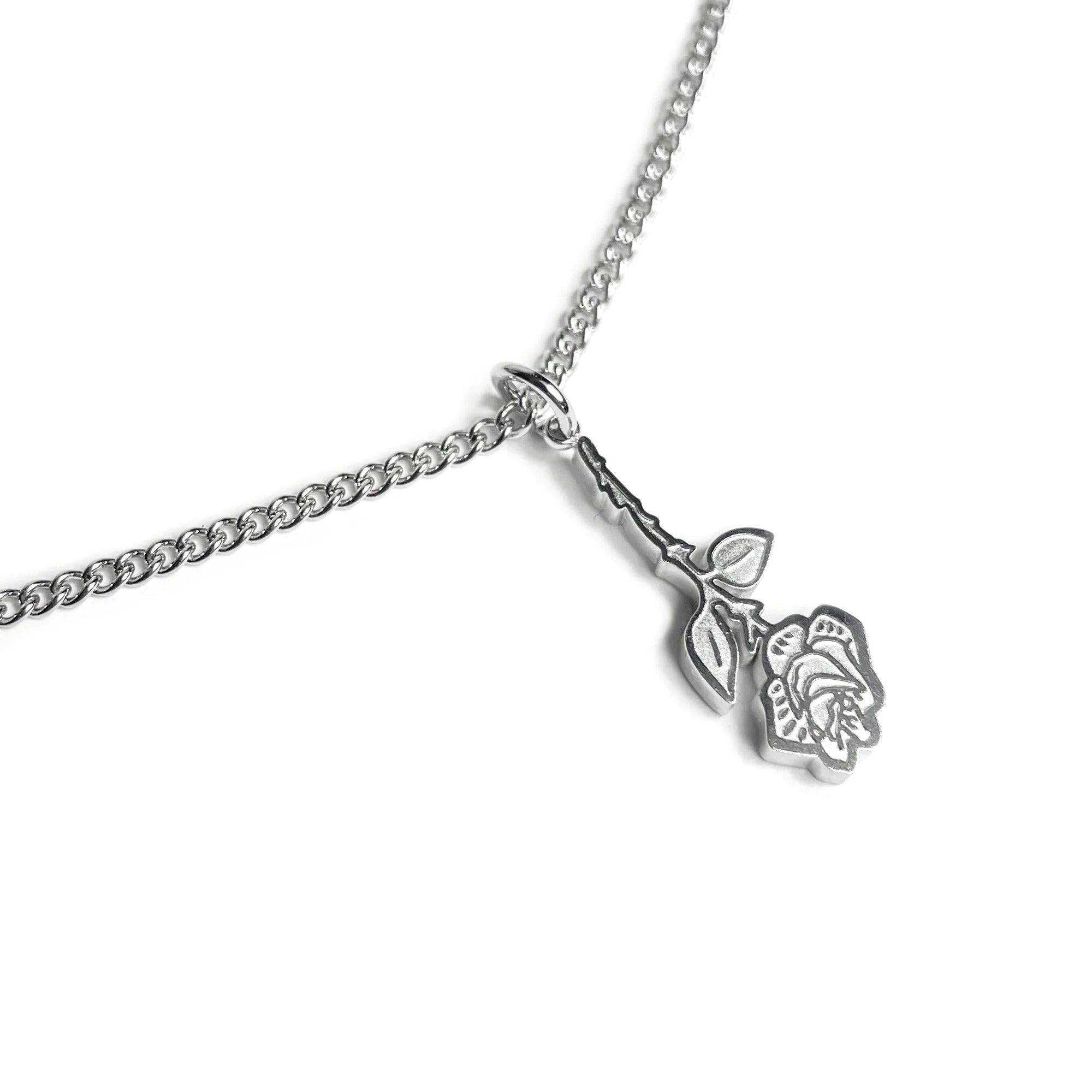 Rose Flower Pendant Necklace - 925 Sterling Silver | FashionJunkie4Life